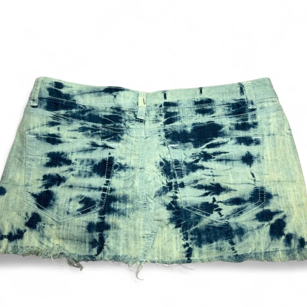 Y2K Piper Blue tie dye denim mini skirt